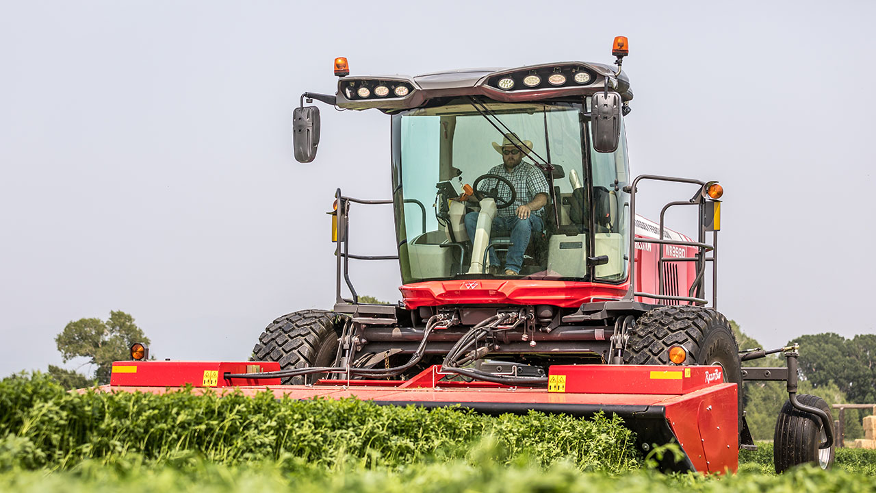 Hesston by Massey Ferguson WR Series Self Propelled windrower.