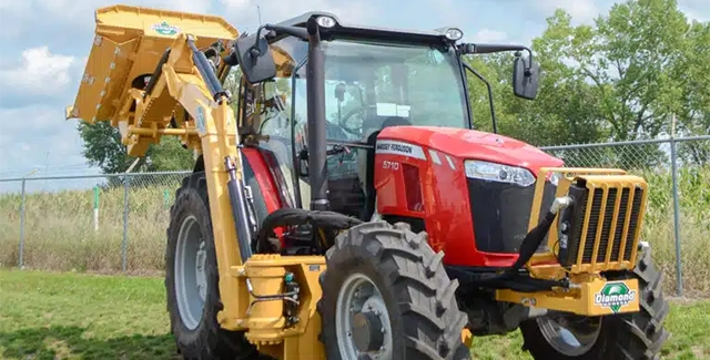 Diamond Mower package on Massey Ferguson 5700 Series tractor.