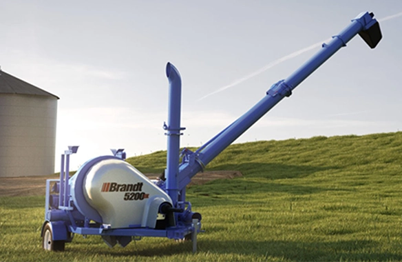 High-capacity Brandt 5200 EX GrainVac, engineered for rapid, dust-free grain transfer in the field.