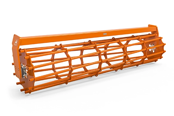 Amazone SW cage roller for Catros+ tillage system, designed to break clods and level soil after discing for optimal seedbed preparation.